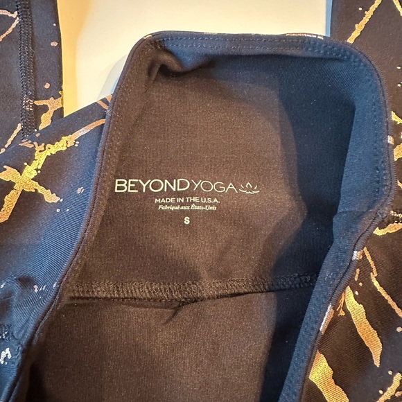 Beyond Yoga Lost Your Marbles High Waist Midi Legging XS Black & Rose Gold/Coppe - Picture 3 of 4